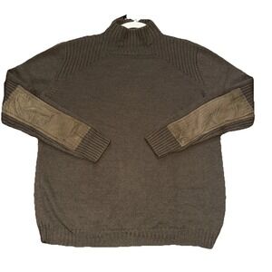 Blanc Bleu Men's L Merino Wool Sweater Elbow Patches Academia Brown Portugal